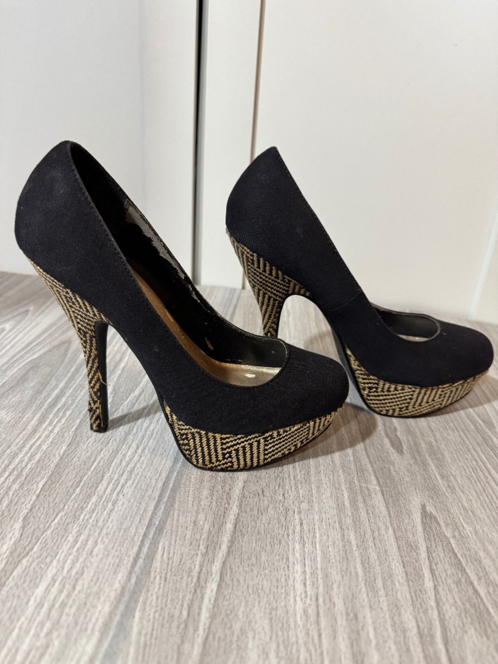 Canvas Print Pumps Black